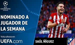 Temporada 15/16. Saúl, candidato a Jugador de la Semana de UCL.